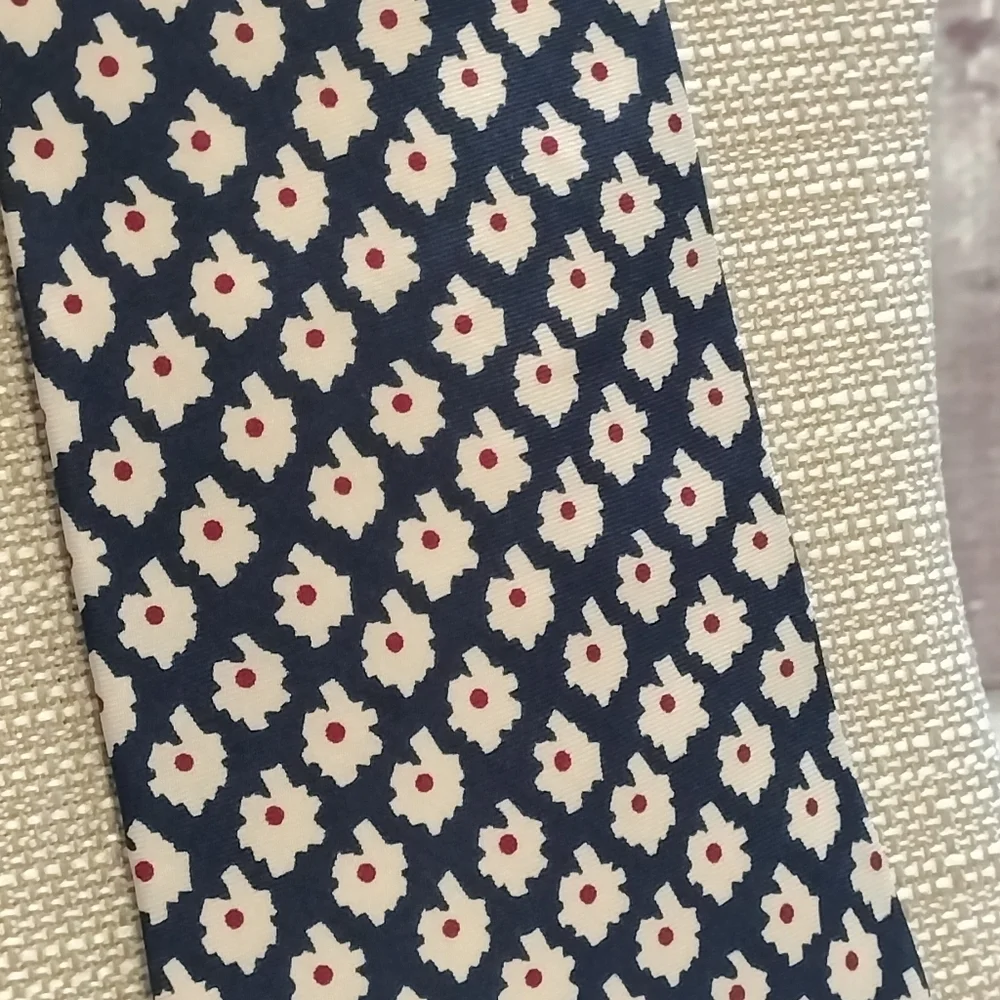 Banana Republic Navy Floral Abstract Men's Silk Tie Made in Italy Formal Classic